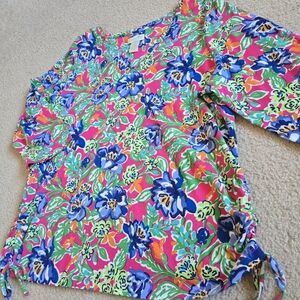 Caribbean Joe Floral Side Tie Top – Size 2X (XXL)
